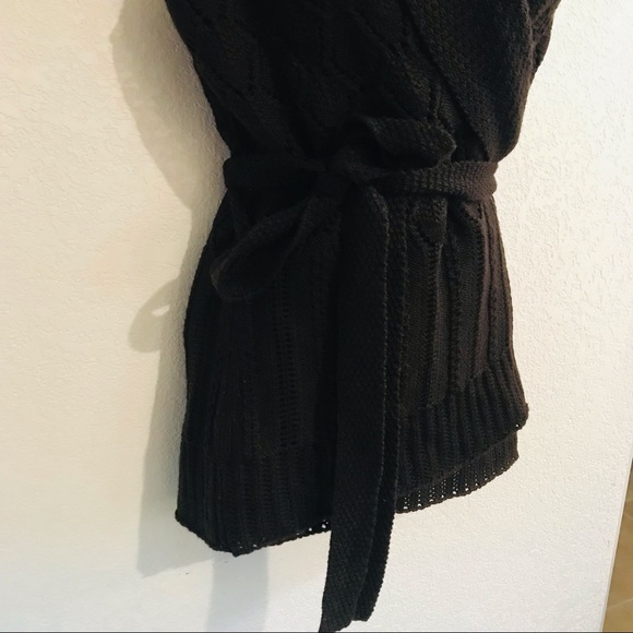 ⭐️🌟Elie Tahar Brown Knit Wrap Sweater Vest Sz M - Picture 4 of 14